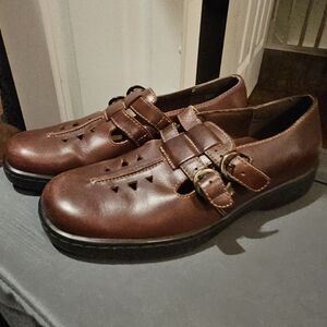 Naturalizer Brown Leather Mary Jane Shoes